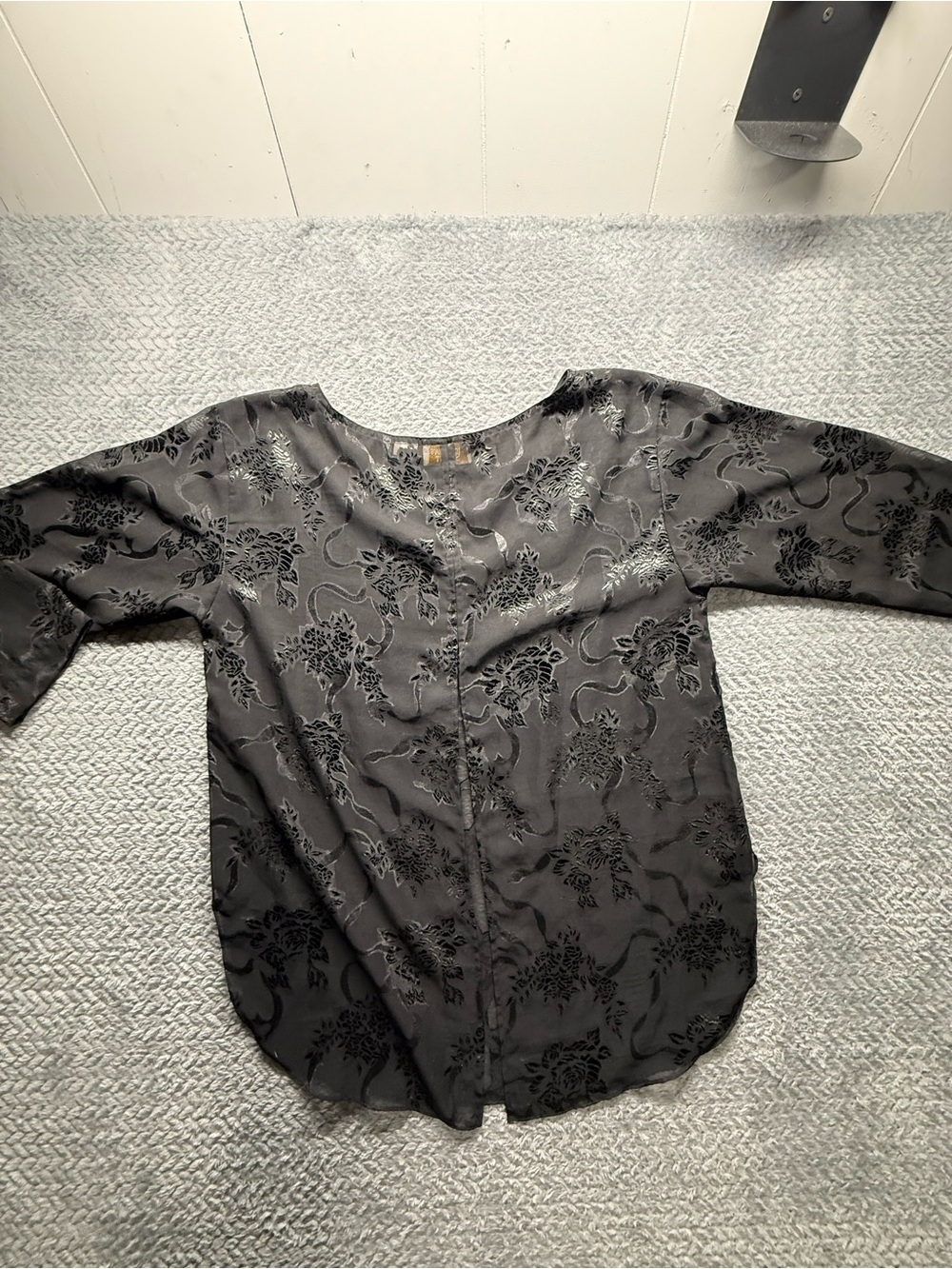 Women's Black Floral Satin Blouse Victoria secrets